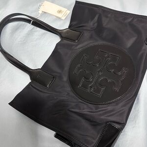 Tory Burch Black Ella Patent Mini Tote